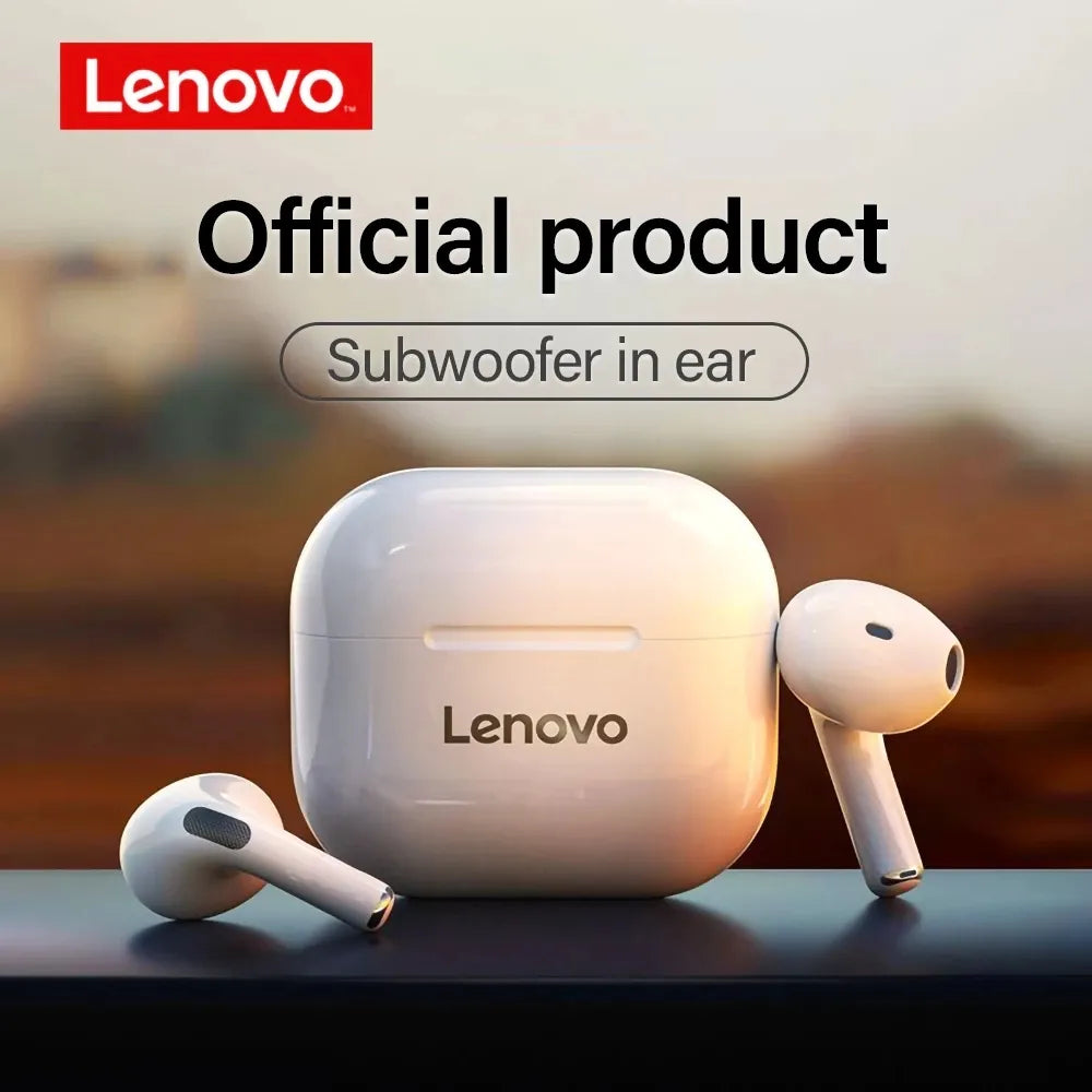 Fone de Ouvido Sem Fio Lenovo LP40 Bluetooth 5.0 com microfone